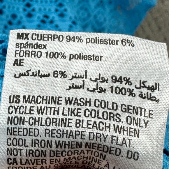 JM Collection Blouse Womnes Plus Size 2X Blue Pullover Short Sleeve Perforated - Picture 8 of 9